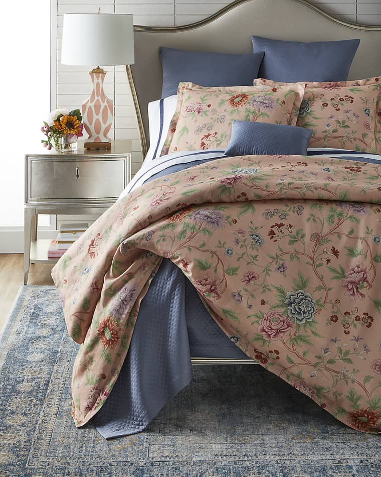 Matouk Schumacher Simone Duvet Cover , FULL-QUEEN Petra Coverlet, KING Petra Euro Sham