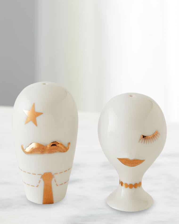 Jonathan Adler Gilded Mr. and Mrs. Muse Salt and Pepper Set