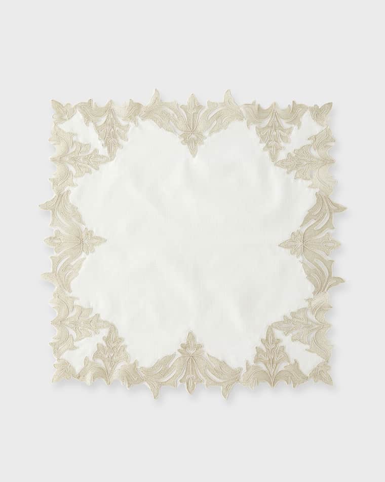 Nomi K Hand-Embroidered Lace Linen Napkin