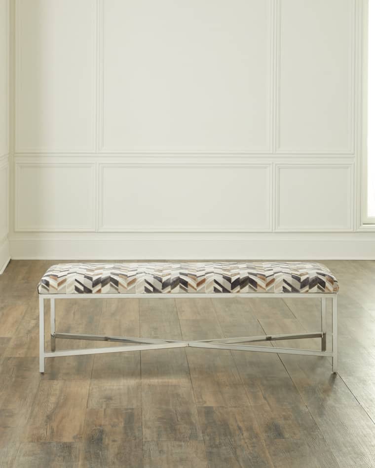 Massoud Overla Brass Bench - 60"
