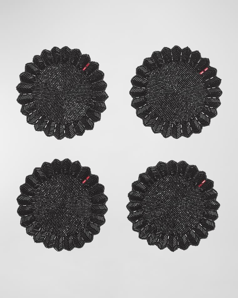 Baccarat x Kim Seybert Etoile Black Coasters, Set of 4