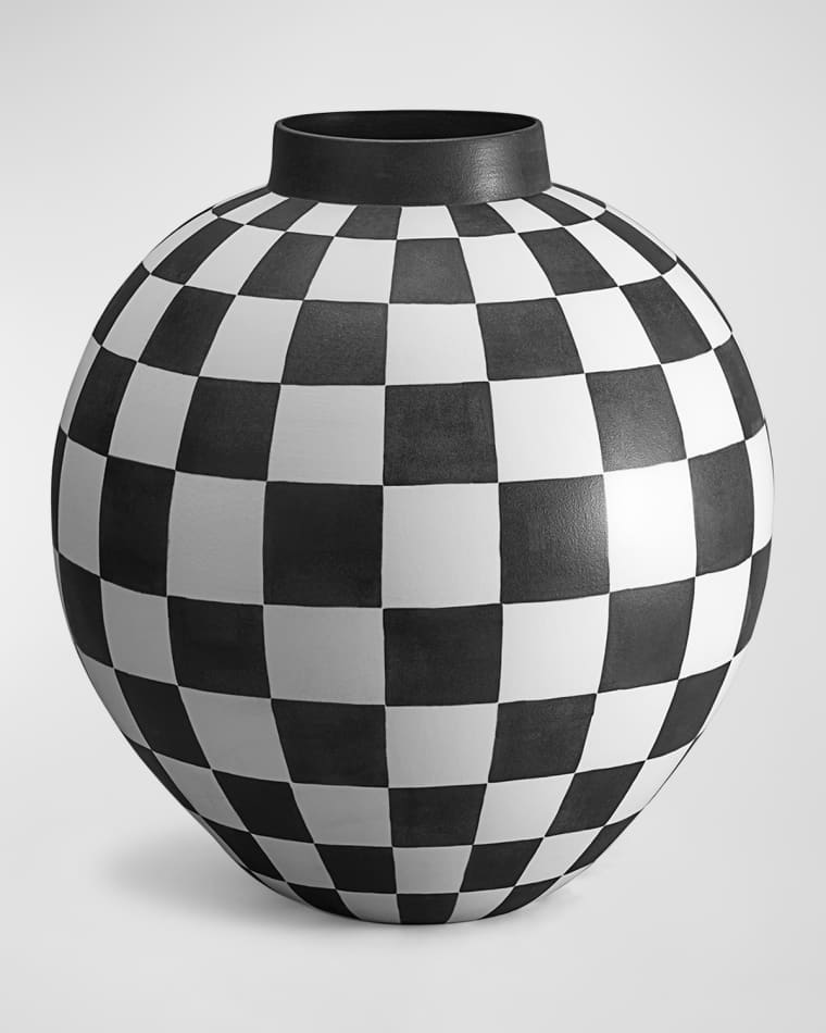 L'Objet Damier Vase, 16"
