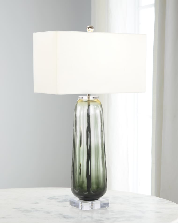 John Richard Hand-Cut Clear Glass A-Bulb Table Lamp