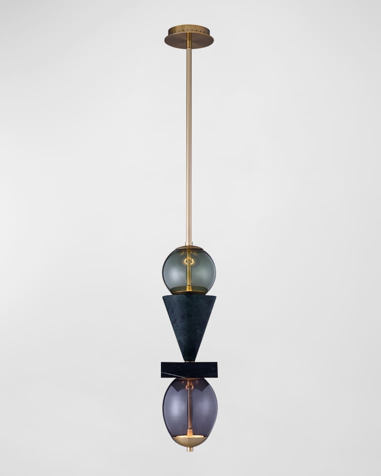 Allegri Crystal by Kalco Lighting Demi Green Marble LED Mini Pendant Light