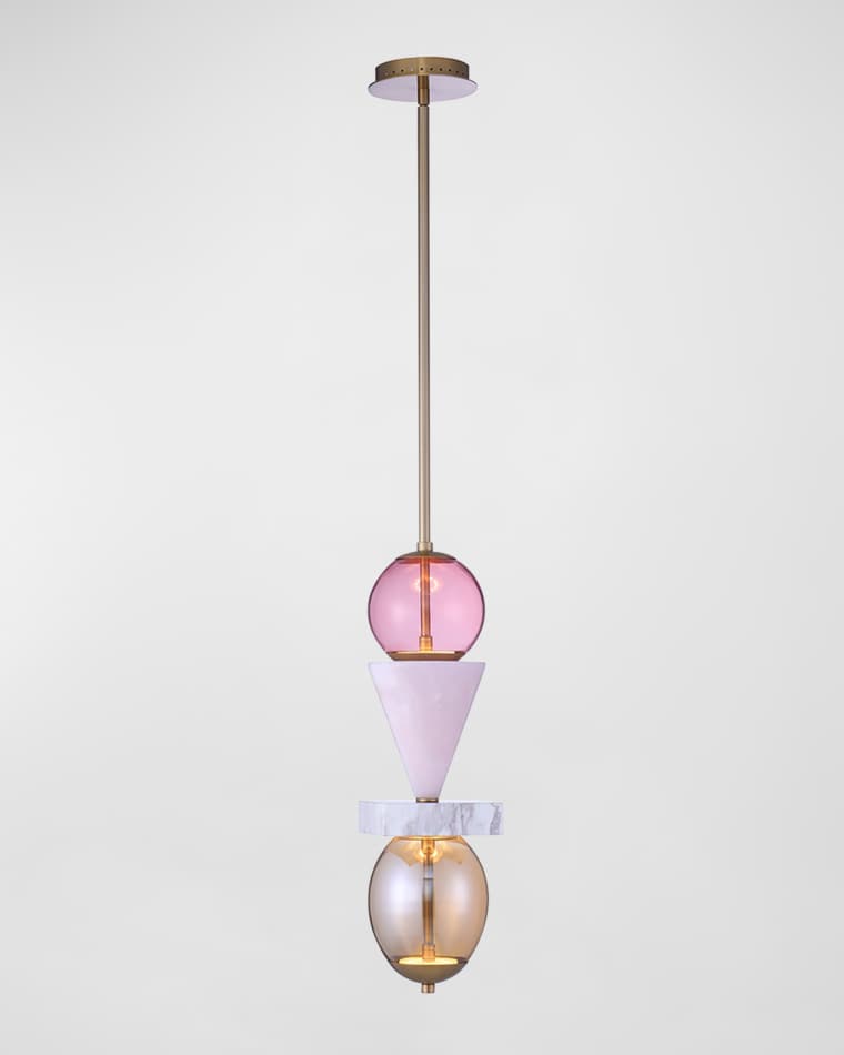 Allegri Crystal by Kalco Lighting Demi Pink Jade LED Mini Pendant Light