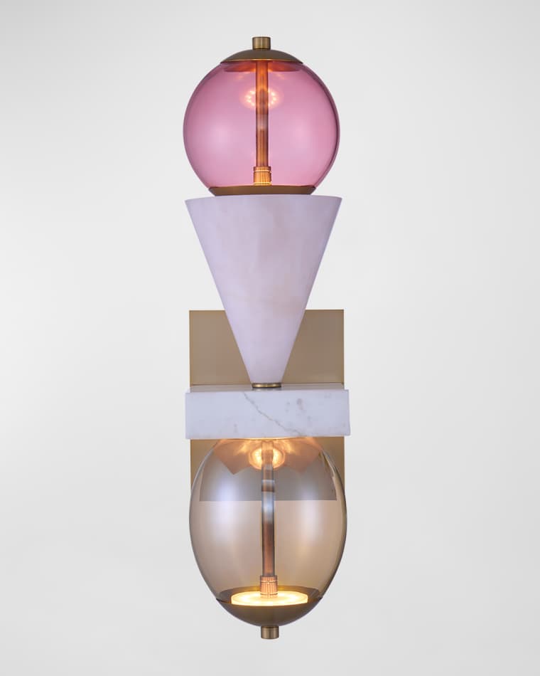 Allegri Crystal by Kalco Lighting Demi Pink Jade LED Wall Sconce