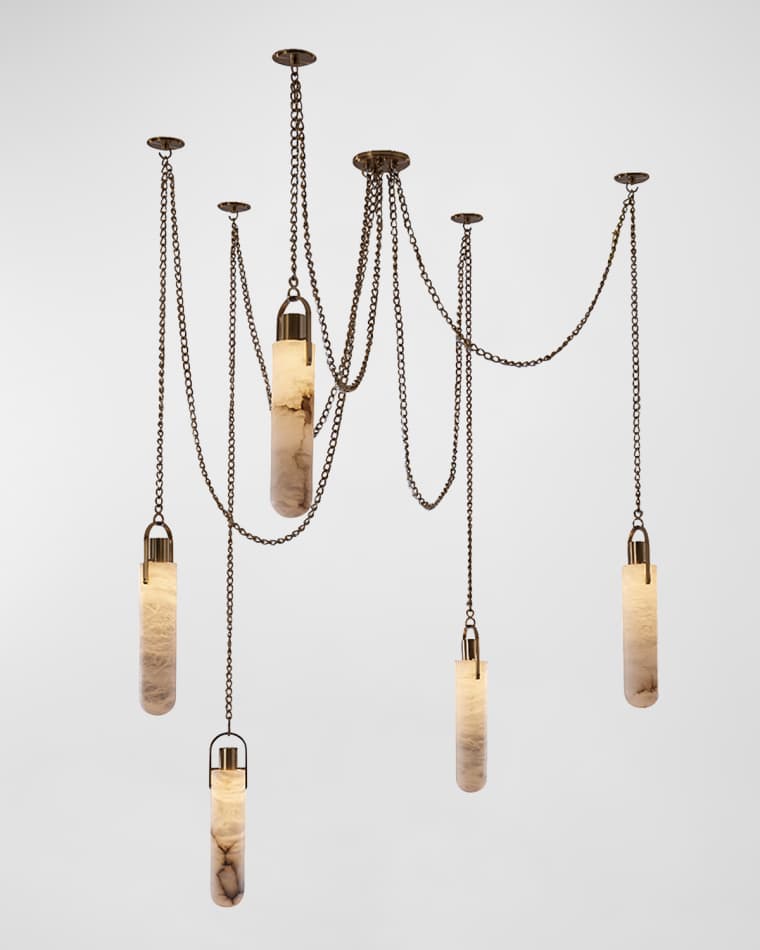 Allegri Crystal by Kalco Lighting Flint 5-Light LED Multi-Drop Pendant Light