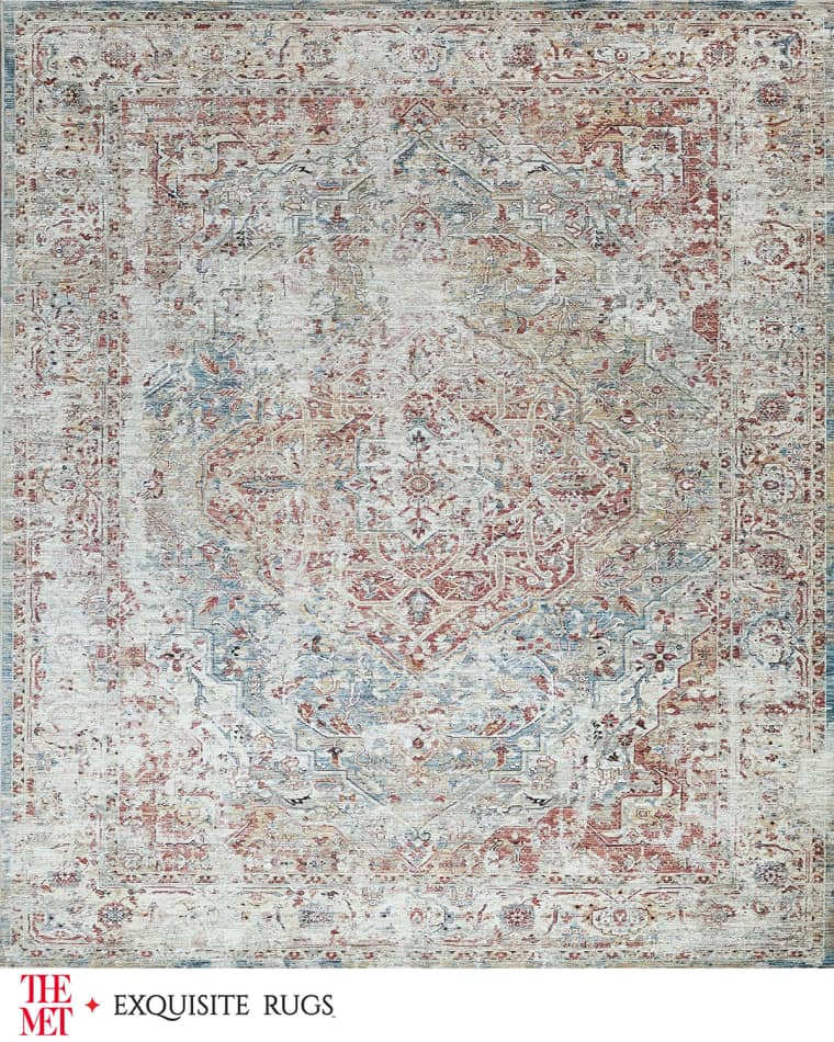 Exquisite Rugs x THE MET Antique Loom Rust & Light Blue Rug, 8' x 10'