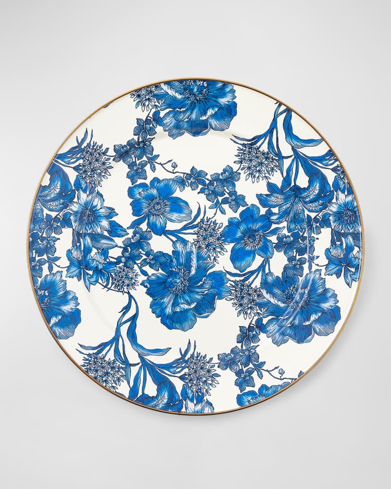 MacKenzie-Childs English Garden Royal Blue Enamel Charger Plate