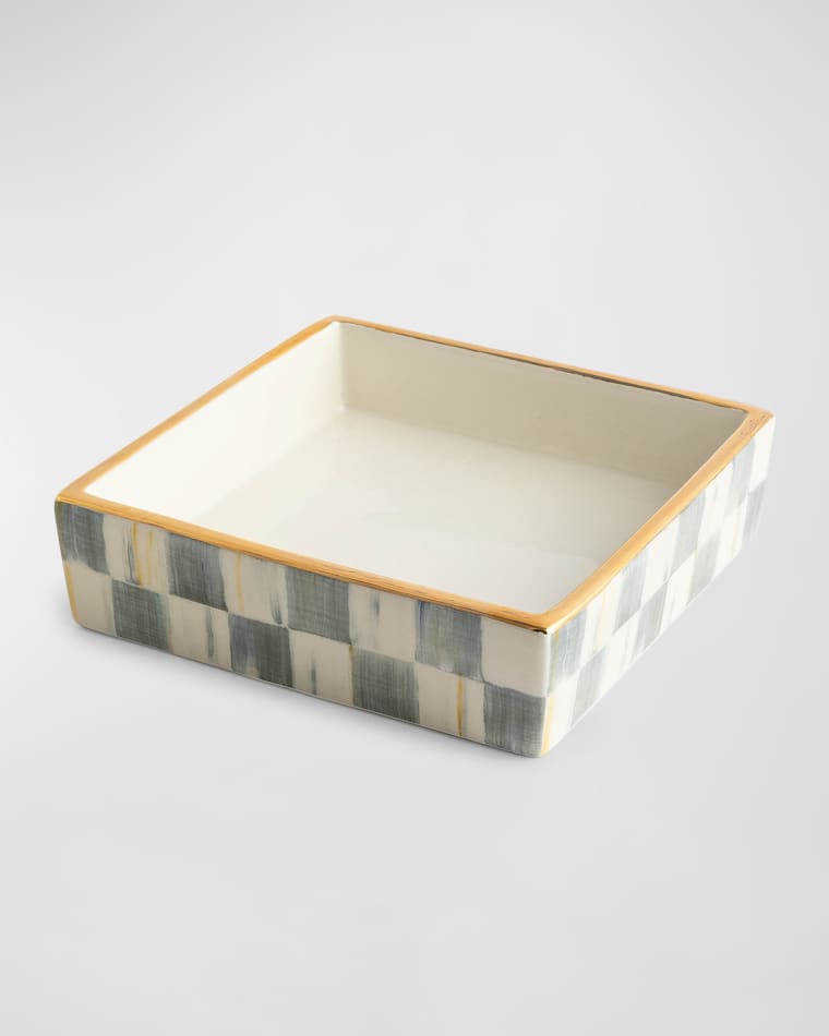 MacKenzie-Childs Sterling Check Cocktail Napkin Holder