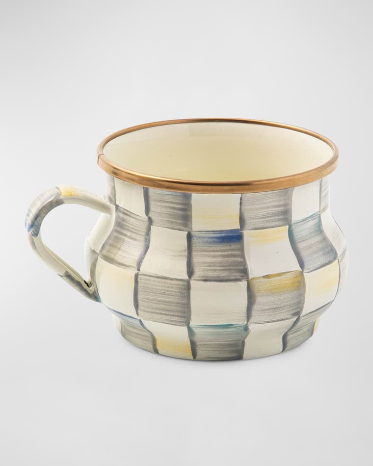 MacKenzie-Childs Sterling Check Enamel Teacup