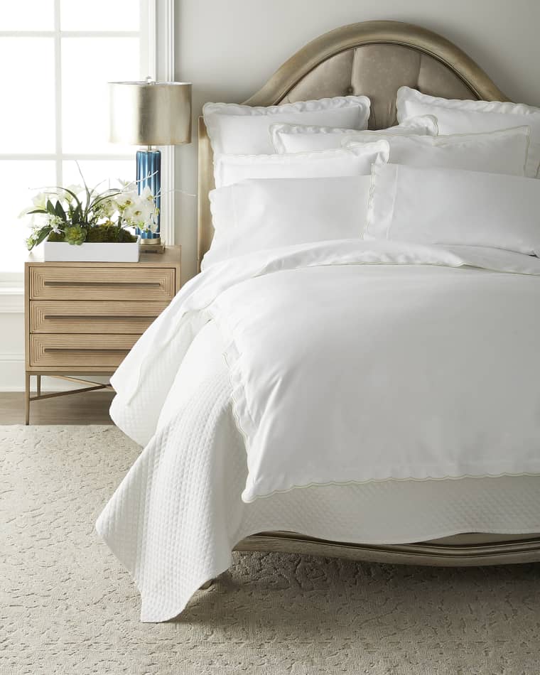 Ralph Lauren Home Quilted Sateen Argyle Quilt, KING Quilted Sateen Argyle Quilt, FULL-QUEEN Malin Organic Cotton Scallop King Sham