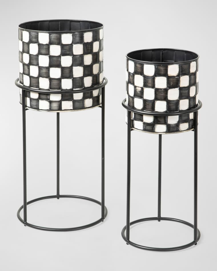 MacKenzie-Childs Check It Out Planters, Set of 2