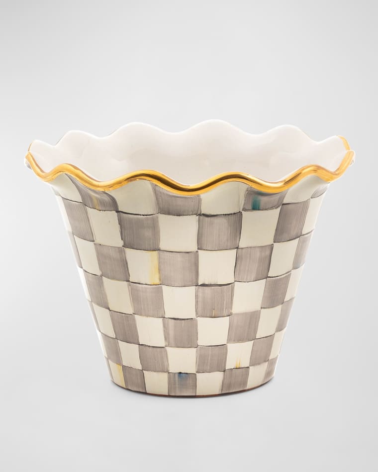 MacKenzie-Childs Sterling Check Garden Pot