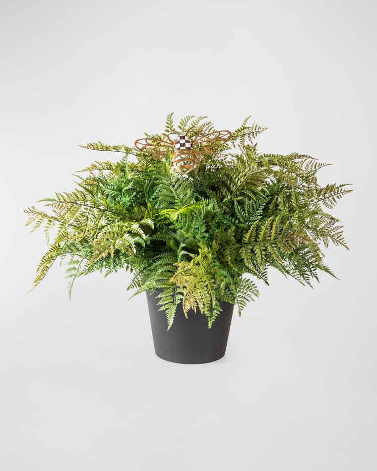 MacKenzie-Childs Large Potted Fern with Bee Stake