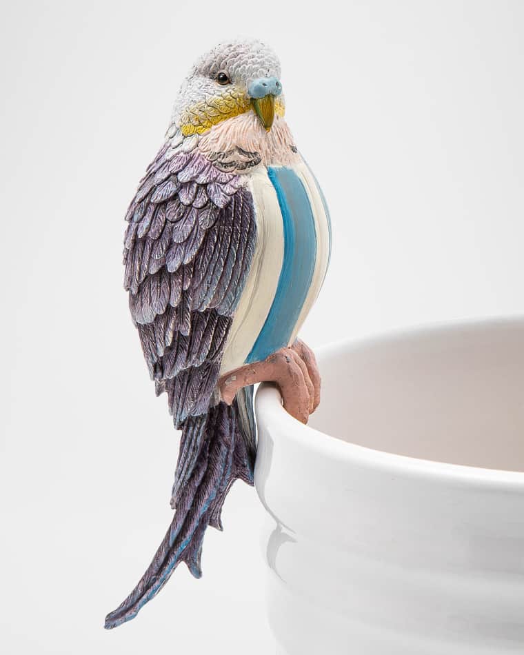 MacKenzie-Childs Blue Parakeet Pot Climber