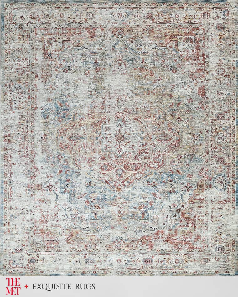 Exquisite Rugs x THE MET Antique Loom Rust & Light Blue Rug, 12' x 15' Antique Loom Rust & Light Blue Rug, 10' x 14' Antique Loom Rust & Light Blue Rug, 9' x 12'