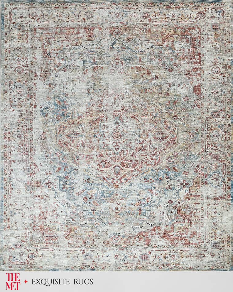 Exquisite Rugs x THE MET Antique Loom Rust & Light Blue Rug, 10' x 14'