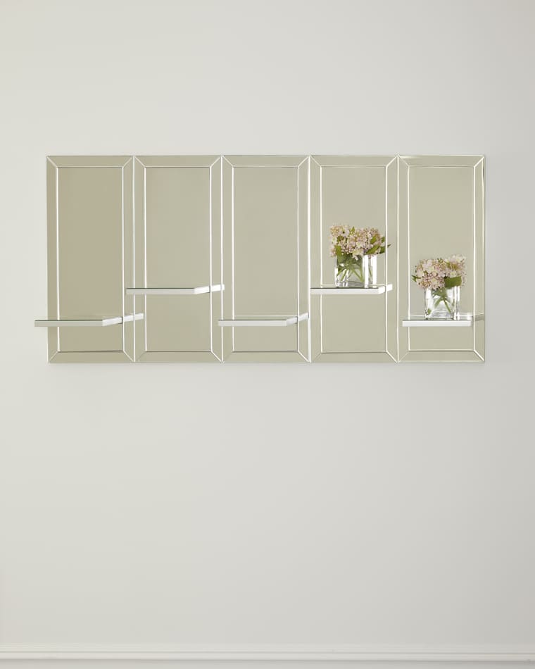 Neiman Marcus Horizontal Mirrored Wall Shelves