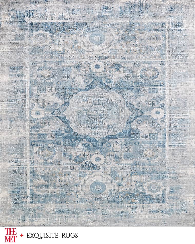 Exquisite Rugs x THE MET Legacy Power-Loomed Blue & Ivory Rug, 10' x 14' Legacy Power-Loomed Blue & Ivory Rug, 9' x 12' Legacy Power-Loomed Blue & Ivory Rug, 8' x 10'