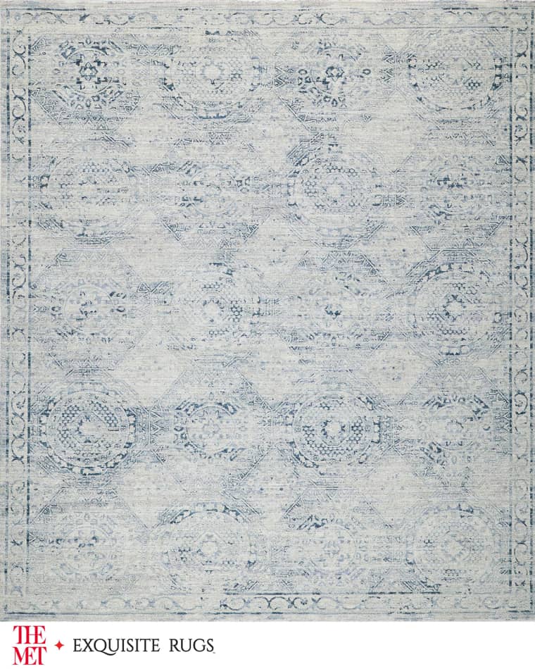 Exquisite Rugs x THE MET Vintage Loom Light Blue & Blue Rug, 10' x 14' Vintage Loom Light Blue & Blue Rug, 9' x 12' Vintage Loom Light Blue & Blue Rug, 8' x 10'