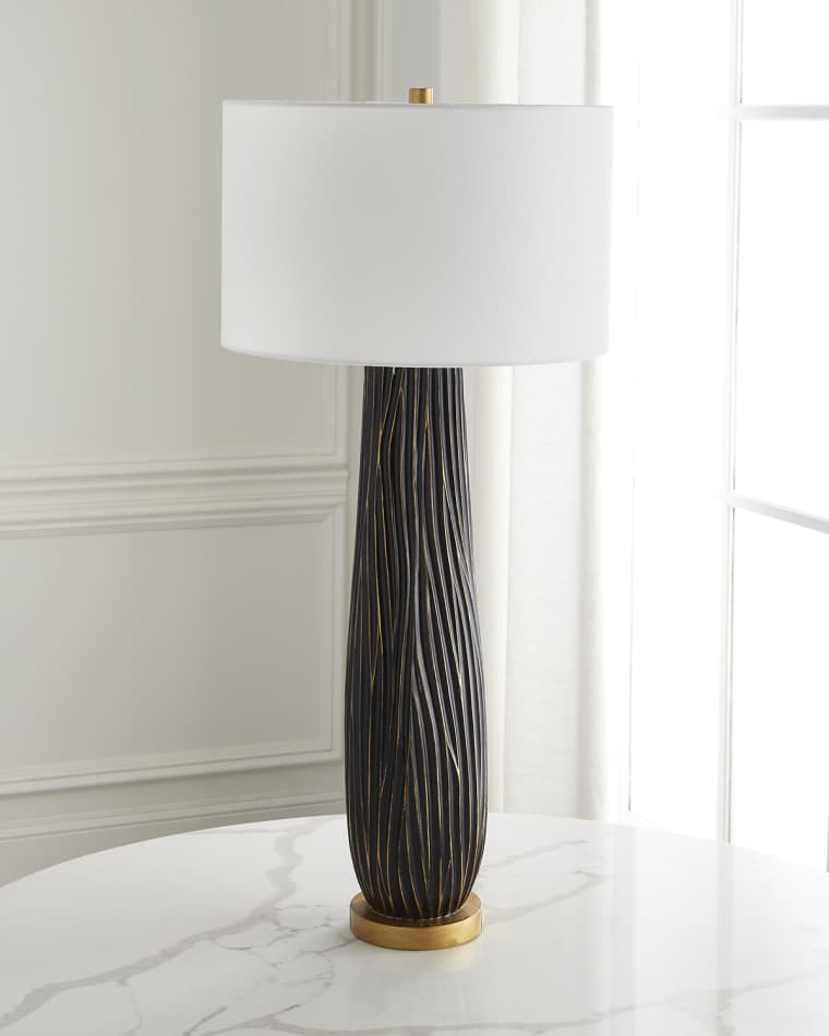 Old World Design Heritage Buffet Lamp With Golden Accents