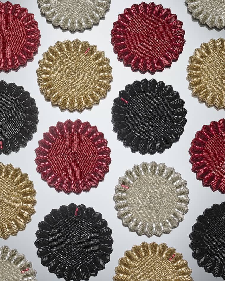 Baccarat x Kim Seybert x Baccarat Etoile Red Coasters, Set of 4 Etoile Black Coasters, Set of 4 Etoile Coaster, Set of 4