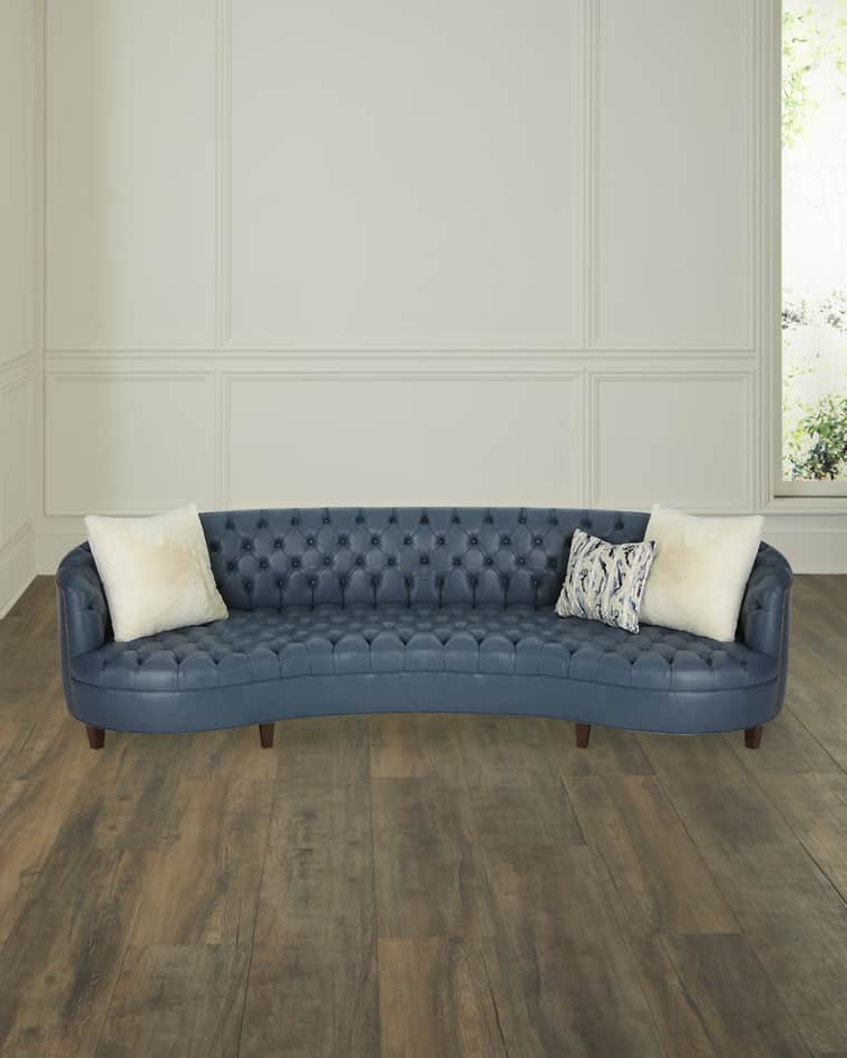 Haute House Magnolia Tufted Leather Sofa - 95"