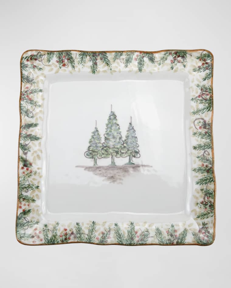 Arte Italica Natale Square Dinner Plate