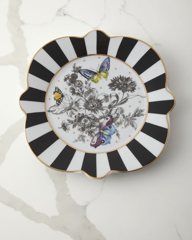 MacKenzie-Childs Butterfly Toile Salad Plate
