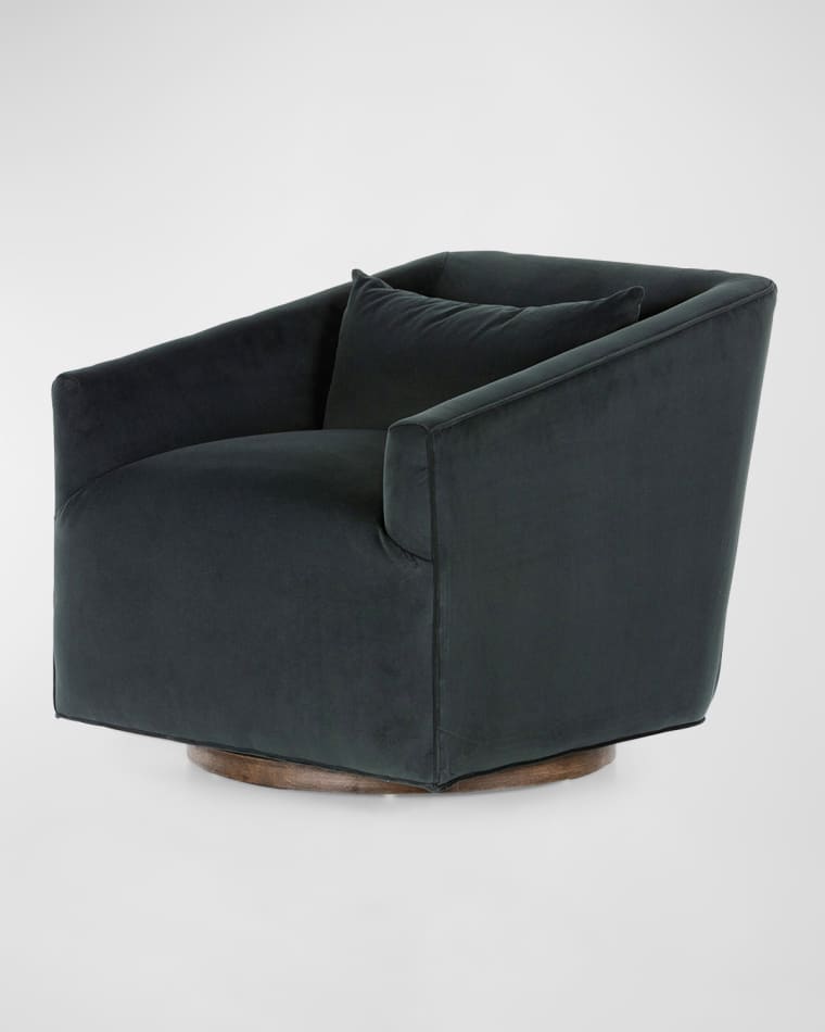 Four Hands York Velvet Swivel Chair
