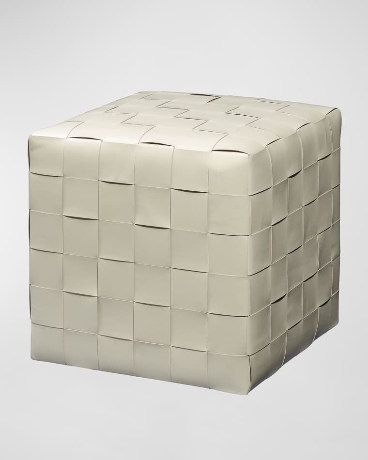 Jamie Young Woven Leather Ottoman