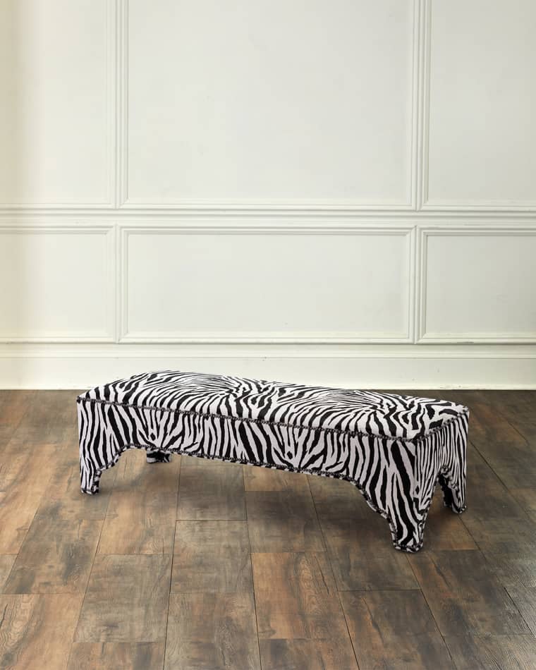 Massoud Angelia Hair on Hide Bench, 60"