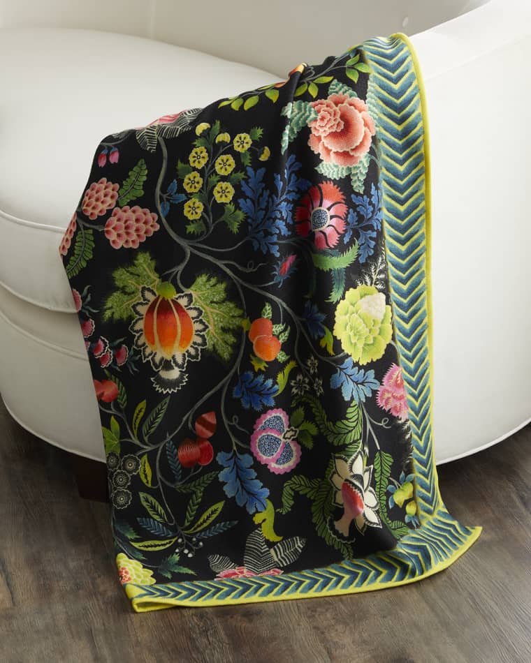Designers Guild Brocart Decoratif Noir Throw, 51" x 71"