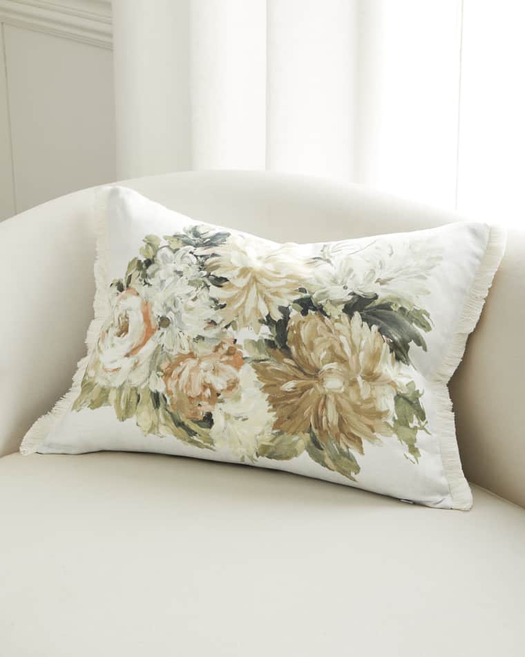 Designers Guild Fleurs D Artistes Sepia Lumbar Cushion, 24" x 12"