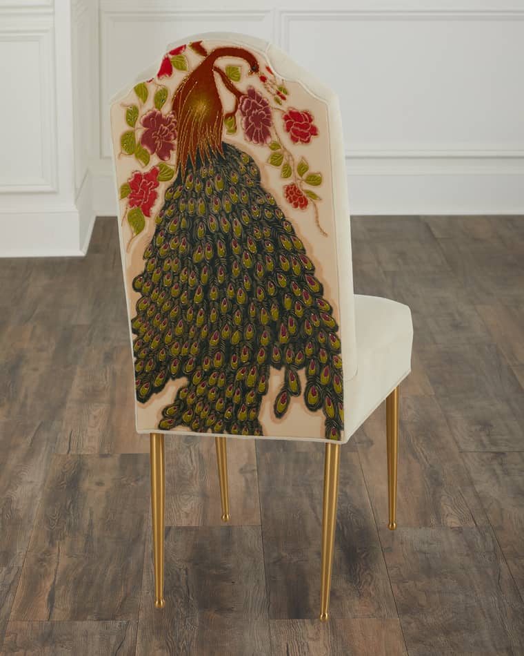 Haute House Peacock Dining Chair with Brass Legs