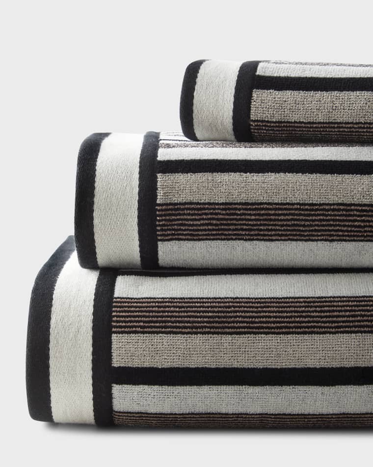 Fern Pattern Black and White Bath Towel