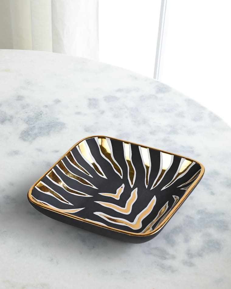 Waylande Gregory Tiger Striped Square Tray, 6.5"