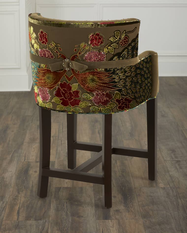 Haute House Peacock Tufted 27" Counter Stool
