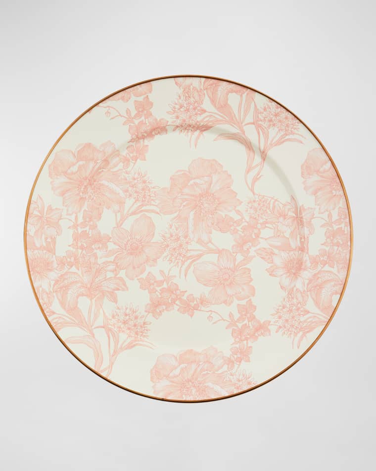 MacKenzie-Childs Rosy English Garden Enamel Charger Plate