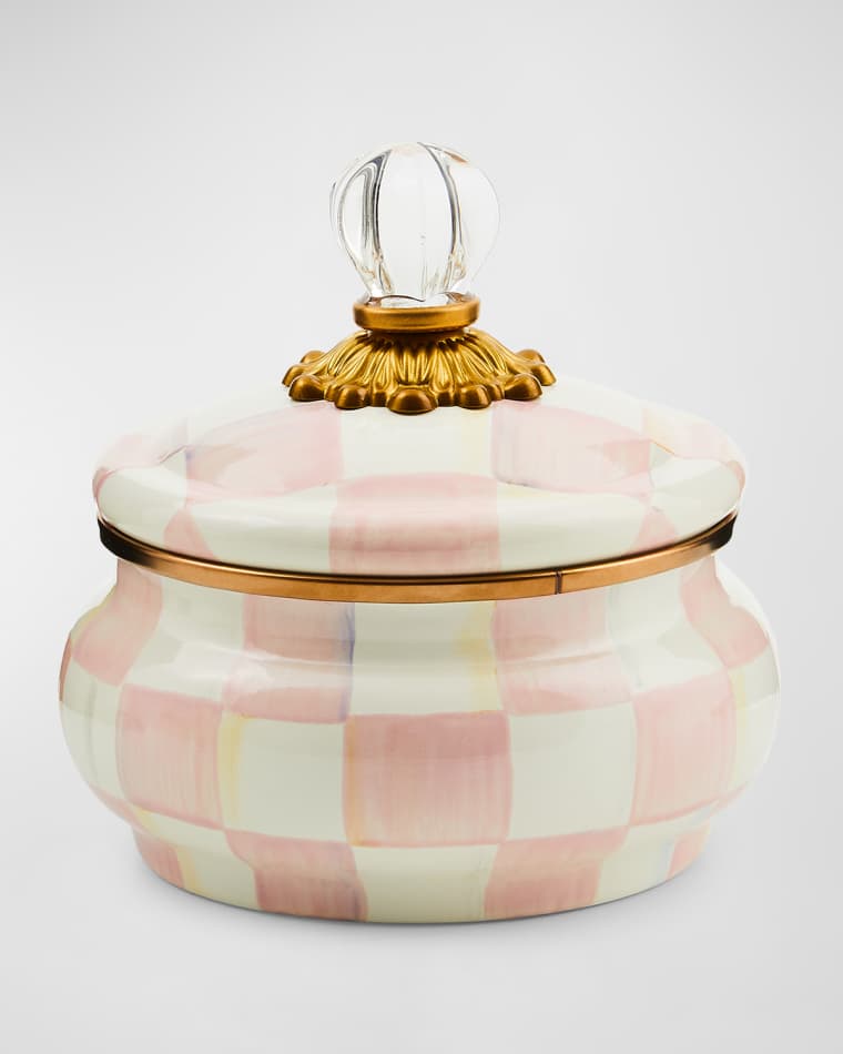 MacKenzie-Childs Rosy Check Squashed Pot