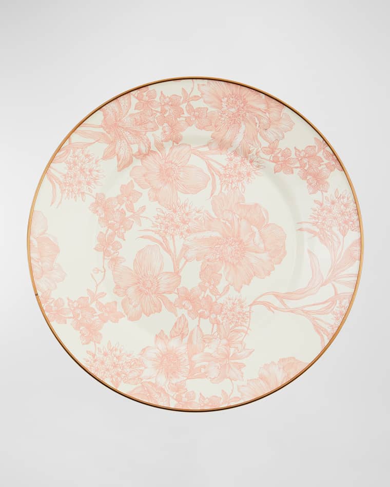 MacKenzie-Childs Rosy English Garden Enamel Dinner Plate