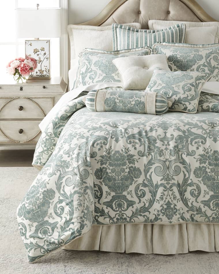 Austin Horn Collection Annabelle Velvet Euro Sham Annabelle Stripe Euro Sham Annabelle Neckroll Pillow