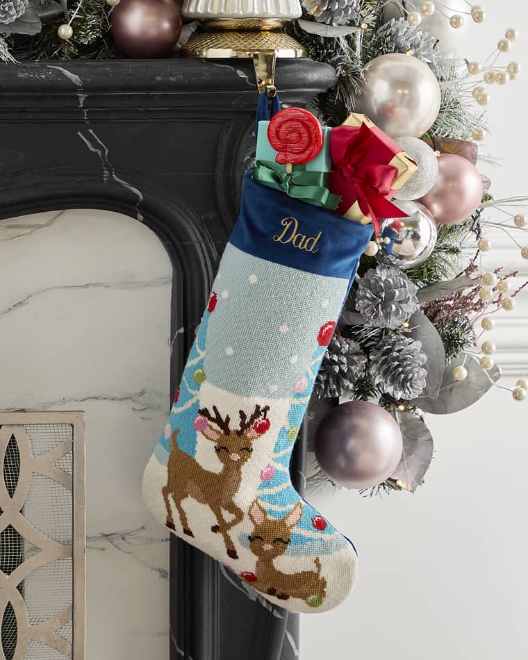 Bauble Stockings x Sainty Nelsen "The Reid Reindeer" Christmas Stocking, Personalized