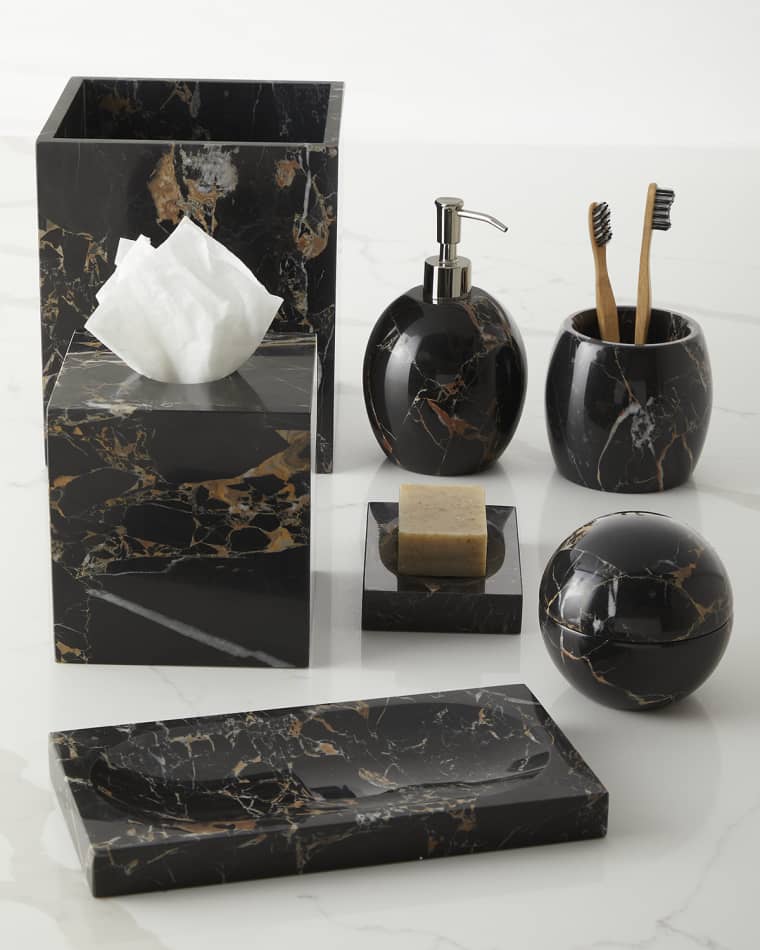Kassatex Athenas Marble Tray Athenas Marble Tissue Holder Athenas Marble Toothbrush Tumbler