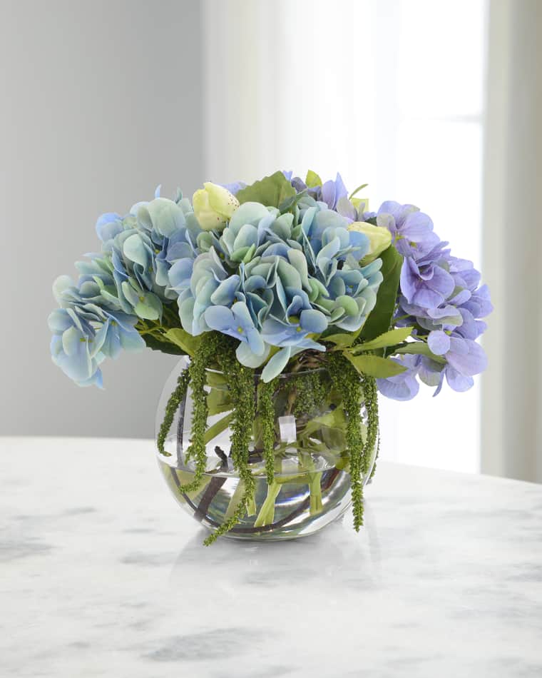 John-Richard Collection Evening Haze 15" Faux Floral Arrangement in Glass Container