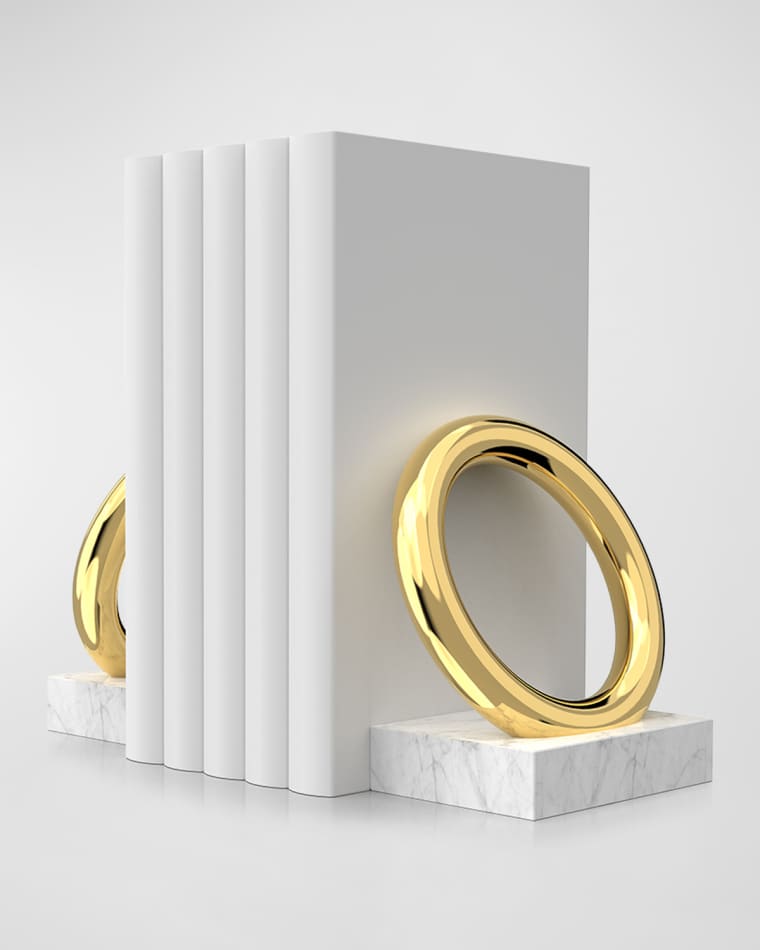 ANNA New York Marble Ring Bookends, Set of 2