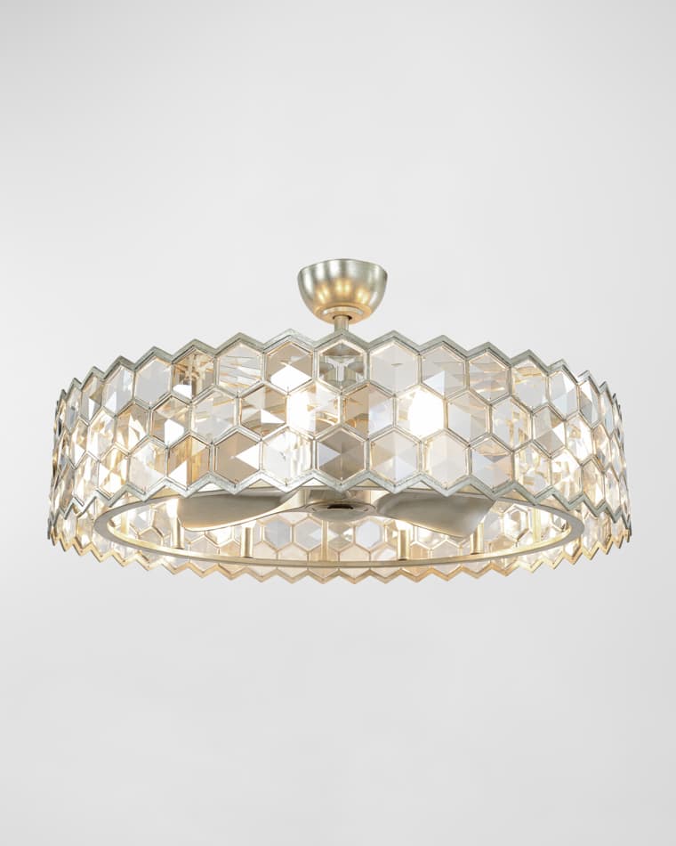 John-Richard Collection Arregio 40" 8-Light Crystal Chandelier with Fan