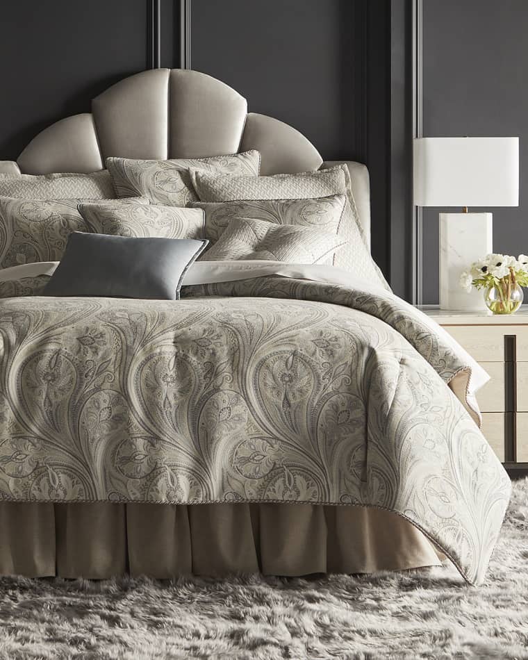 Austin Horn Collection Tuscan Paisley Main Euro Sham Tuscan Paisley Wavy Euro Sham Tuscan Paisley Dust Skirt, Queen