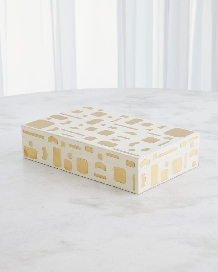 Global Views Jali Brass Box, Large